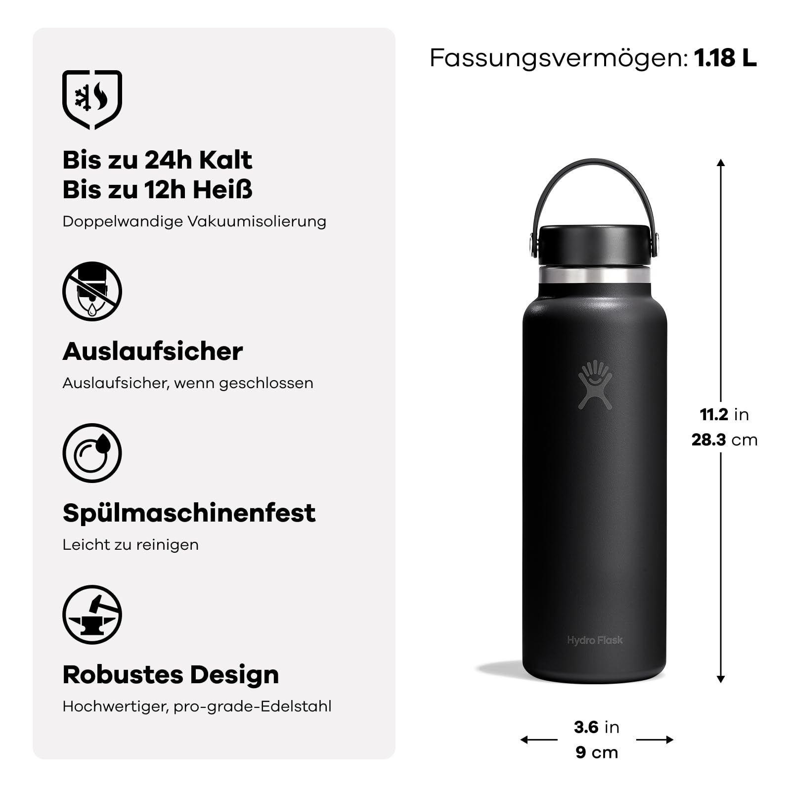 hydro-flask-wide-mouth-flasche-1182-ml-mit-flex-cap image 2
