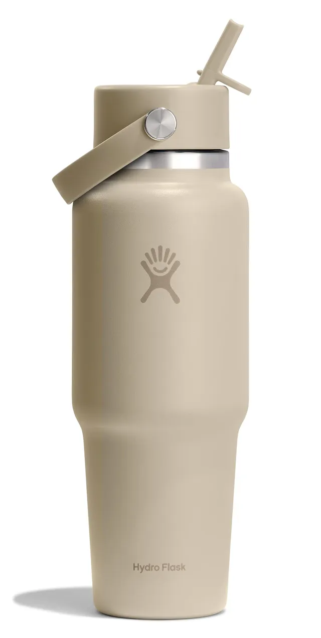hydro-flask-reisewasserflasche-900-ml-haferbraun-mit-strohhalm-deckel image 1