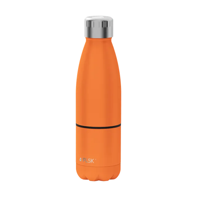 flsk-trinkflasche-mit-becher-trail-orange-isolierflasche-personalisierbar image 1