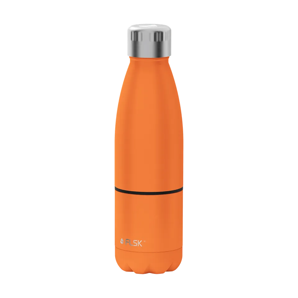 flsk-trinkflasche-mit-becher-trail-orange-isolierflasche-personalisierbar image 1