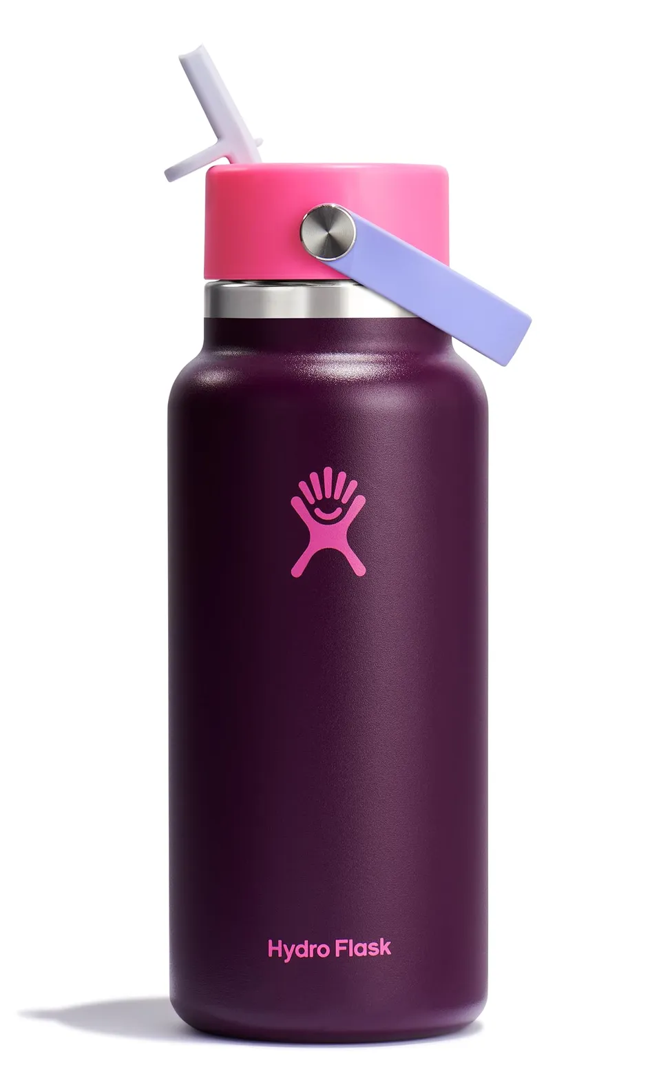 hydro-flask-wide-mouth-trinkflasche-907-ml-mit-flex-straw-cap-sugarplum image 1