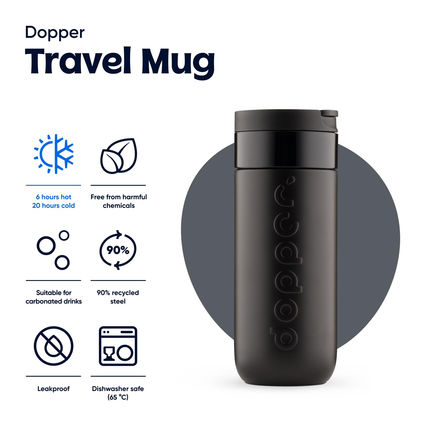 dopper-travel-mug-thermobecher-400-ml-blazing-black-aus-90-recyceltem-edelstahl image 3