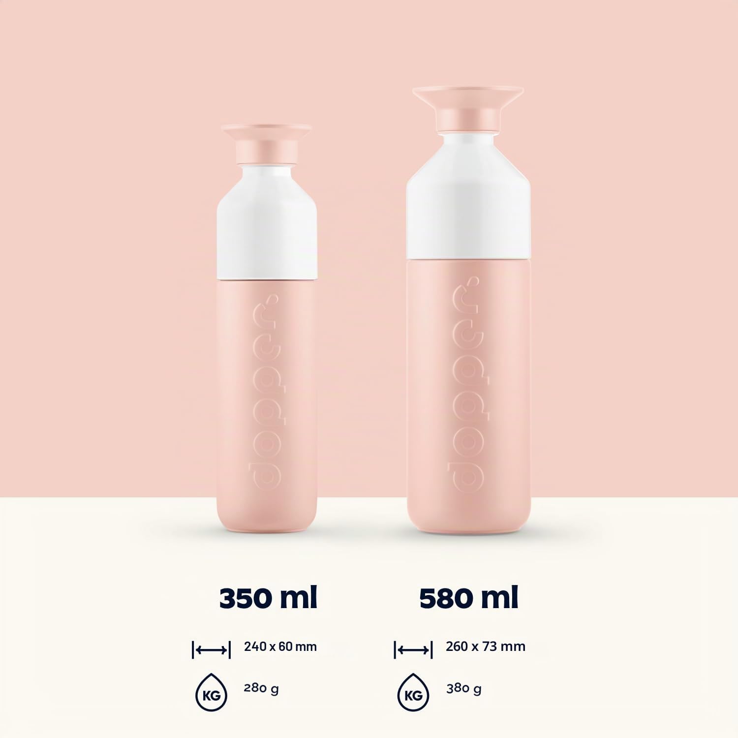 dopper-insulated-thermosflasche-350-ml-pebble-peach-edelstahl image 2