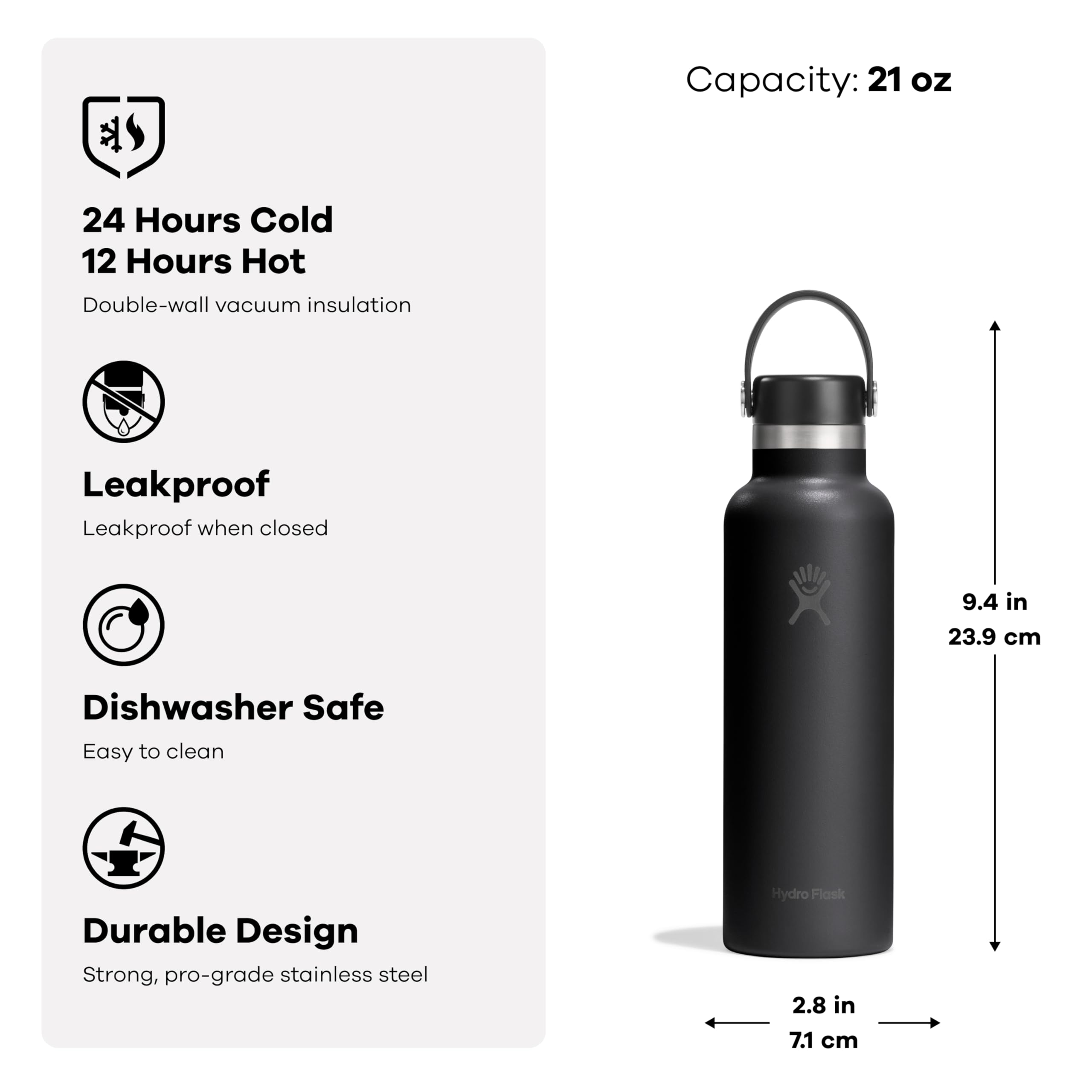 hydro-flask-standard-mouth-flasche-621-ml-mit-flex-straw-cap image 2