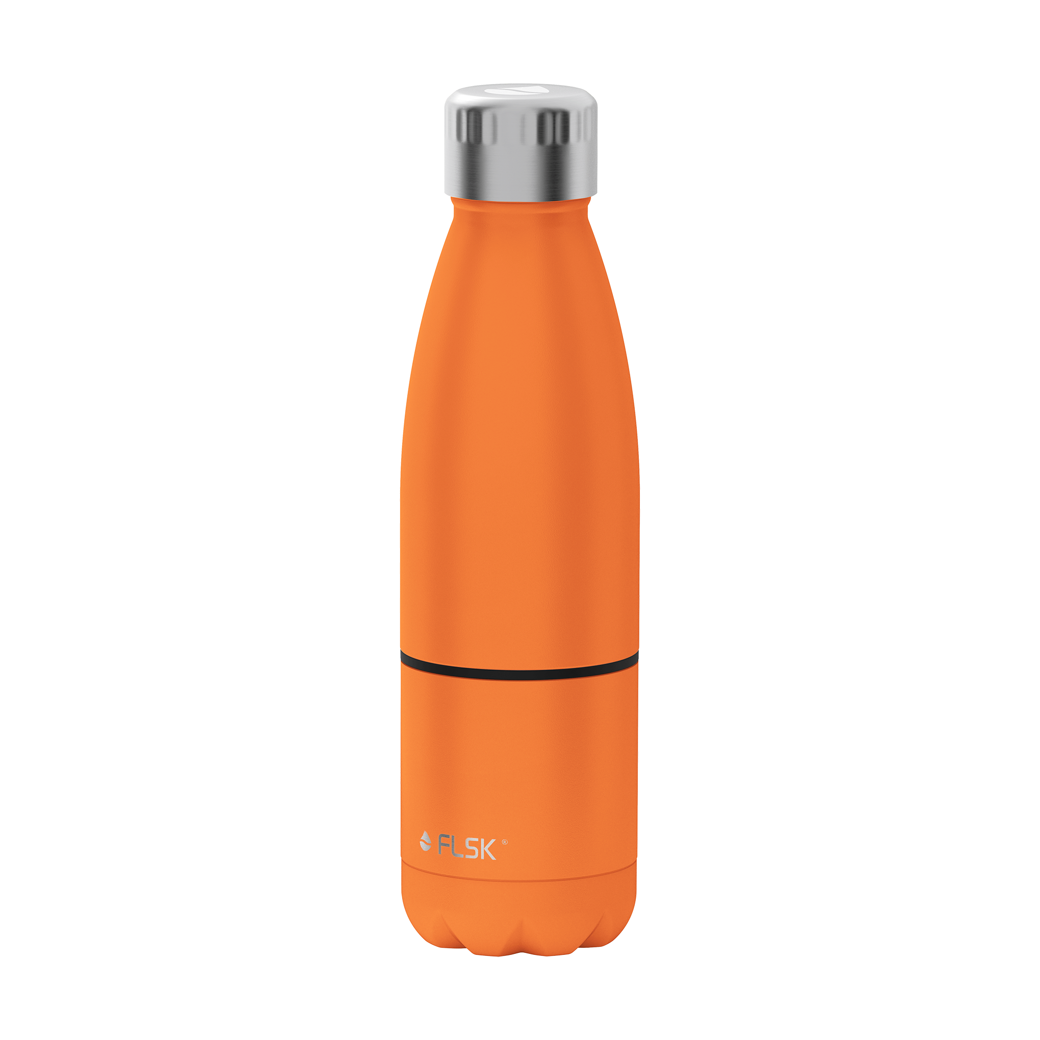flsk-trinkflasche-mit-becher-trail-orange-isolierflasche-personalisierbar image 1