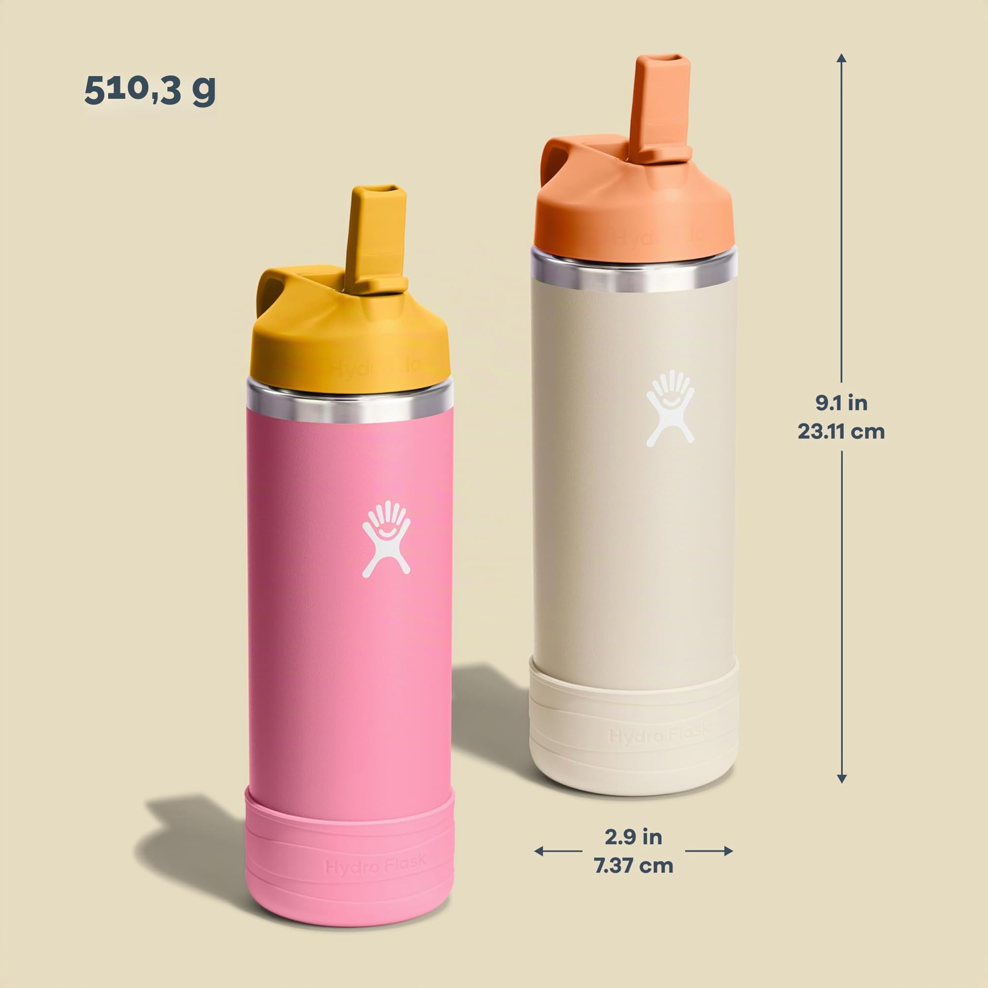 hydro-flask-kids-wide-mouth-510-g-trinkflasche-mit-strohkappe-anemone image 3