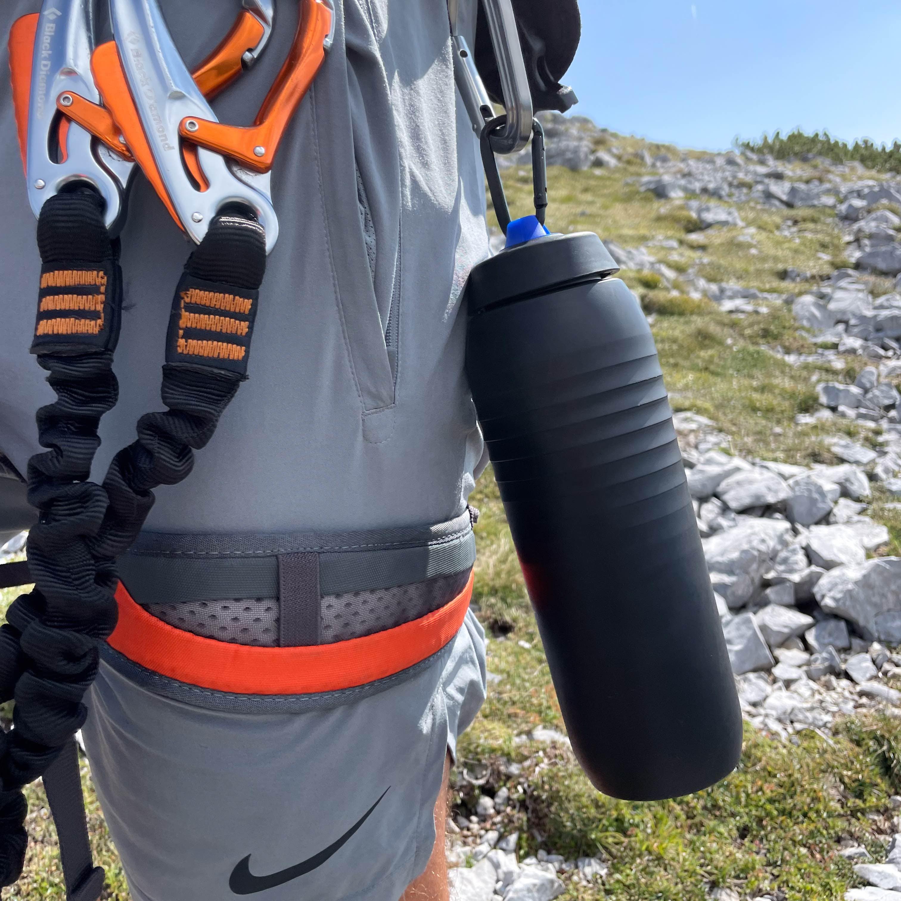 keego-mountain-cap-mit-karabiner-silikon-trinkkappe-blau image 5